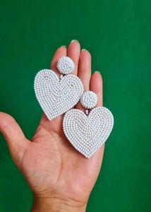 Red Beaded Heart Earrings❤️