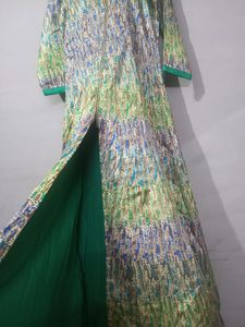 Very Beautiful Front Slit Cut Gown With Plazo