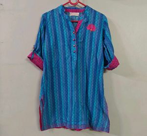 handloom short kurti with embroidery