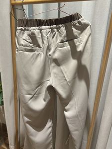 Chic Beige Wide-Leg Pants – XS