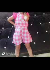 Cute Pink Gingham Romper for Girls
