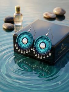 Boho Crochet Hoop Earrings (Navratri)