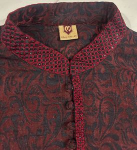 Men's Maroon Kurta