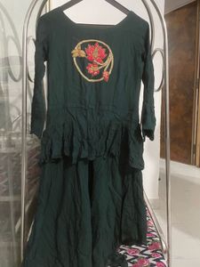 Elegant Green Embroidered Dress