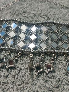 Oxidised Mirror Necklace