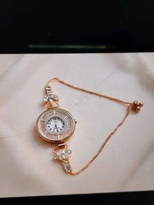 Elegant Rose Gold Watch with Crystal Accents