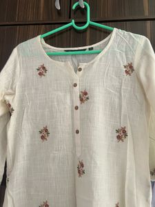 New White Cotton Kurta