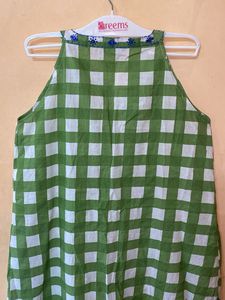 Green Checkered Kurta