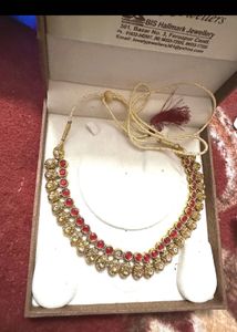 Elegant Indian Necklace with Red Stones