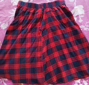 Red &amp; navy Plaid Skirt
