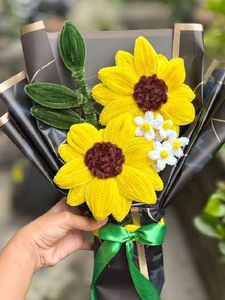 Handmade Crochet Sunflower Bouquet