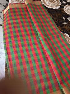 Vibrant Checkered Saree