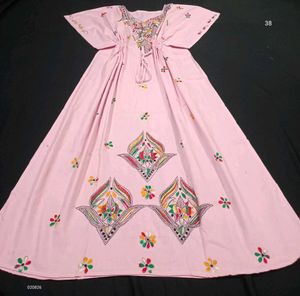 Hand Kantha Embroidered Kaftan Dress
