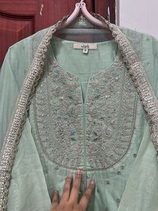 Vark by Westside Mint Green Kurta Set with Dupatta