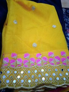 mirror Organza Saree