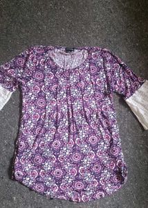 Boho Floral Print Tunic Top