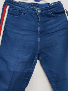 High Waist Striped Jeans