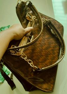 Brown & Gold Tote Bag