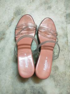 New Transparent Peach Heels