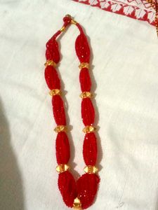 Elegant Red Beaded Necklace gorkha Nou gedi