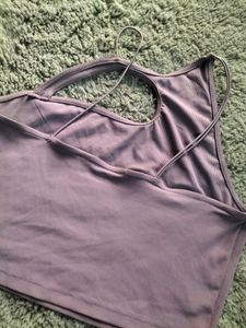 Lilac Asymmetrical Crop Top
