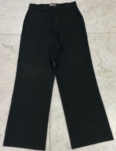 Black Wide-Leg Formal Trousers | Size 30