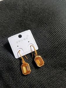 Gold Tone Crystal Drop Earrings