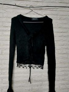 Alpaca Wool Cardigan With Beads