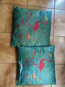 Set of 2 Flamingo Print Throw Pillows