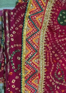 Vibrant Bandhani Saree with border