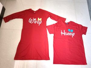 Couple Matching "Wifey" & "Hubby" Sleepwear Set