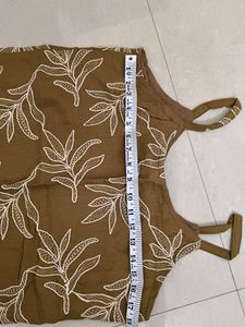 Warm olive green leaf pattern Cami Shorts
