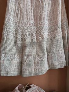Elegant White Chikankari Lehenga Skirt