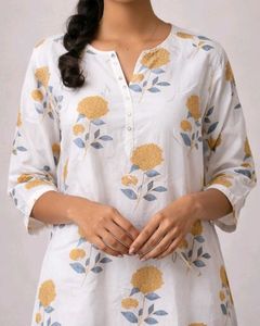 Floral Print Cotton Kurta