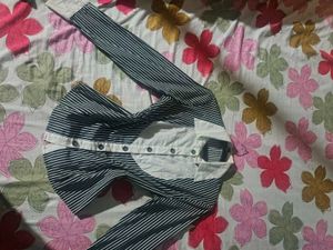 Striped Collared Button-Up Shirt