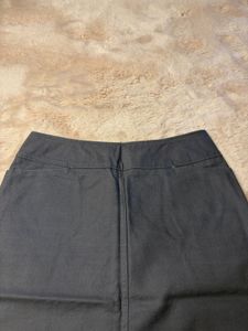 Classic Grey Pencil Skirt With Pockets
