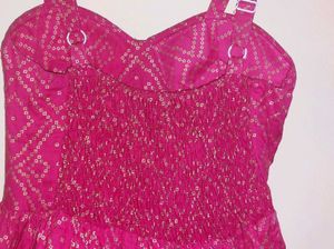 Pink Printed A-Line Summer Dress