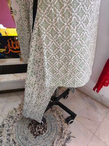 Elegant Green Printed Kurta Set with Dupatta