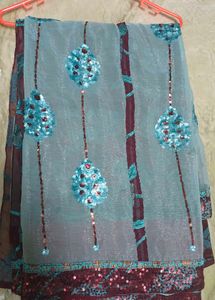 Beautiful Party Wear Saree with stitched blouse