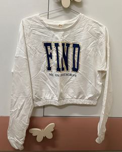 White Cropped "FIND ME ON INSTAGRAM" Top