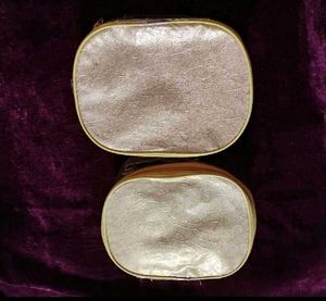Elegant Gold Cosmetic Pouch Set