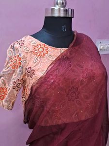 Elegant Maroon Saree For Girls