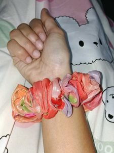 Bright Pink Satin Scrunchie