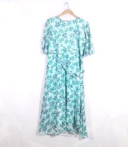Cyan Printed Dress (Women's)