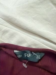 Maroon Puff Sleeve Square Neck Top