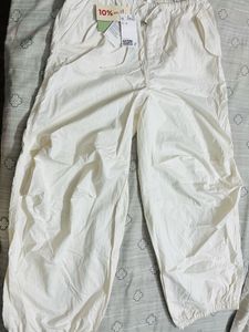 White Baggy Track Pants