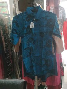Stylish Blue Printed Shirt