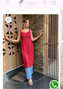 Chikankari Maroon Kurti