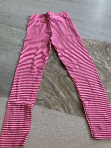 Pink Striped Leggings