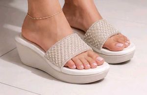 Footwear White Pearl Slides